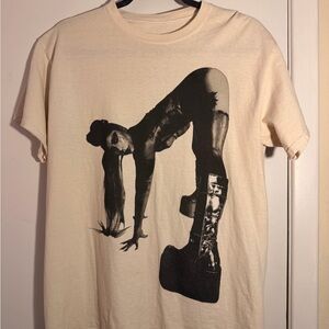 Lady Gaga Chromatica Ball Tour Graphic T-shirt in cream size Small